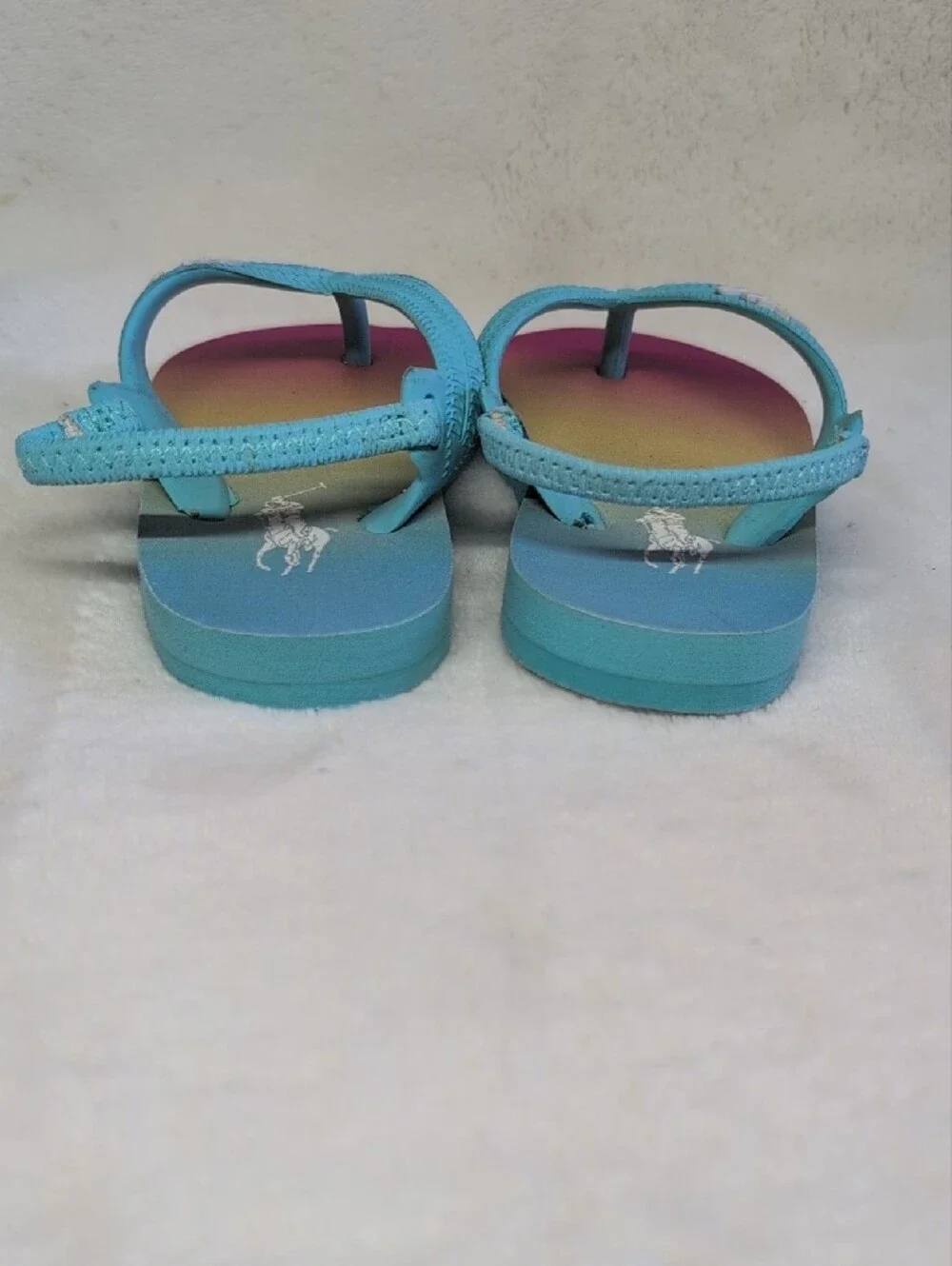 Polo by Ralph Lauren Kids Aqua Strap Gradient Pink-Blue Flip-Flops